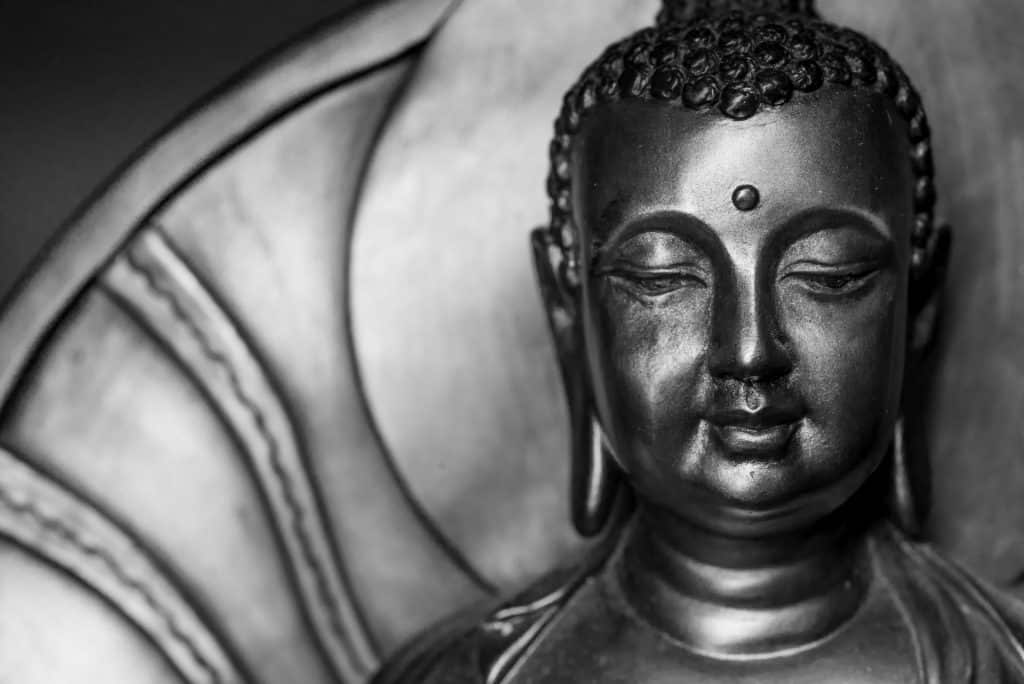 Monochrome buddha statue in meditation position 2026 01 07 23 50 12 utc